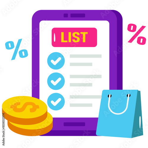 Perfect design icon of mobile list