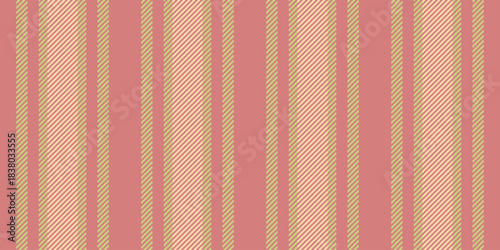 Advertising textile background fabric, variation vertical vector stripe. Youth lines pattern seamless texture in red and lime colors.