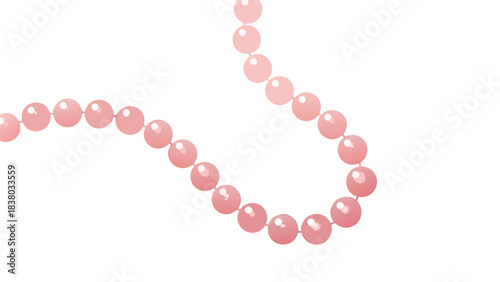 Elegant Pink Pearl Necklace Adornment Flowing Gracefully Isolated on Black Background Subtle Lighting Highlights Lustrous Surface Luxury Accessory Detail