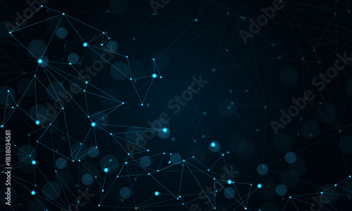 Abstract technology network polygon blue on black design modern futuristic background vector
