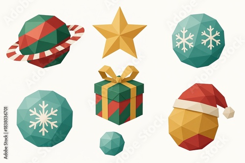 Festive Geometric Christmas Elements