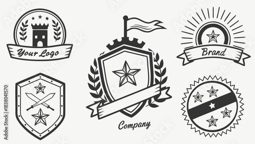 Vintage emblem and crest designs for branding and logos