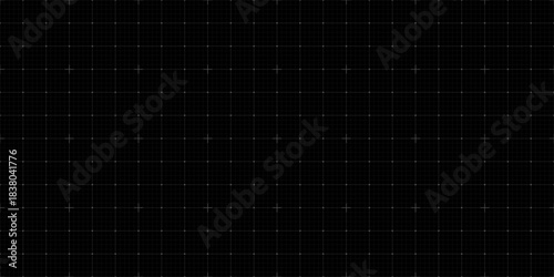 Seamless square grid background with empty space on black background. Design of square graph paper, school math sheet, grid paper sheet, notebook pattern, architectural graph paper.Vector illustration