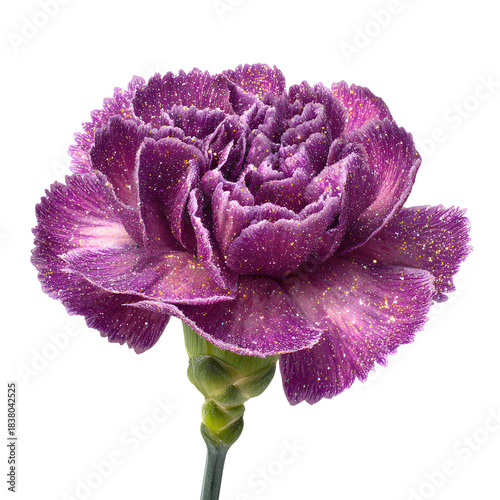 Vivid Purple Carnation Blooming with Sparkling Beauty