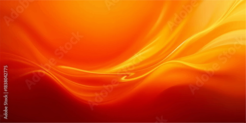 Abstract red silk background with flowing waves and vibrant light effects