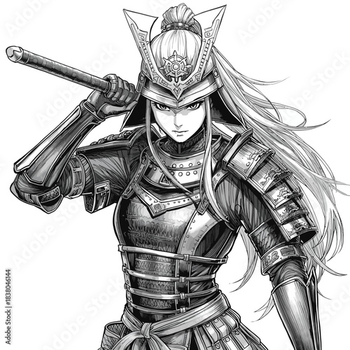 Woman Samurai Very Cool Design