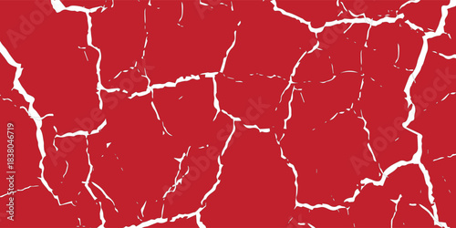 white and red Grunge background. Abstract illustration texture of cracks, chips, dots. Dirty monochrome pattern on worn surface