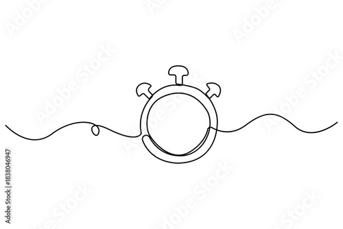 Continuous one line drawing of a classic wall clock minimalist timekeeping illustration
