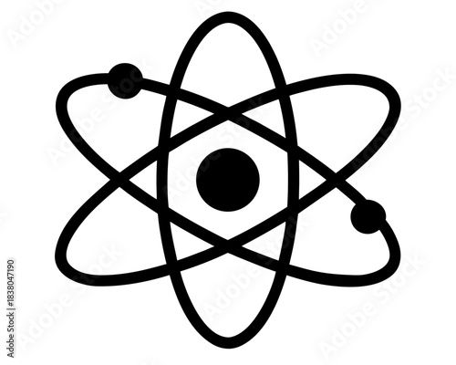 atom symbol simple silhouette vector