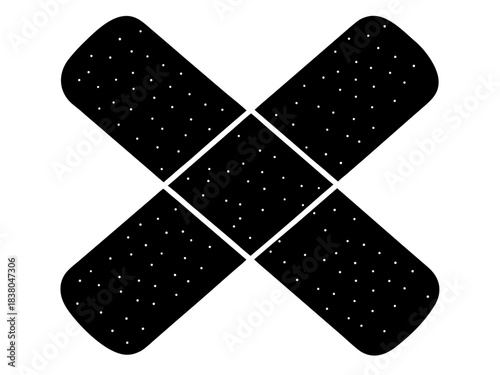 crossed bandage simple silhouette vector