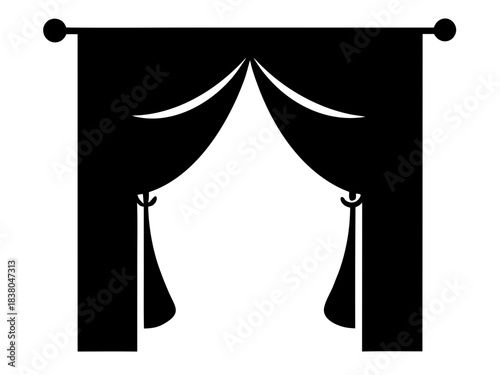 curtain simple silhouette vector