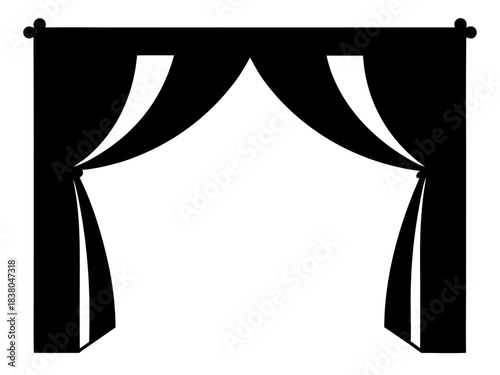 curtain simple silhouette vector