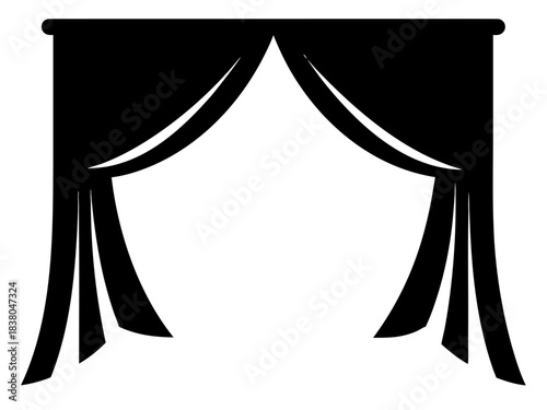 curtain simple silhouette vector