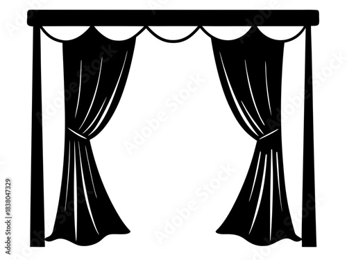 curtain simple silhouette vector