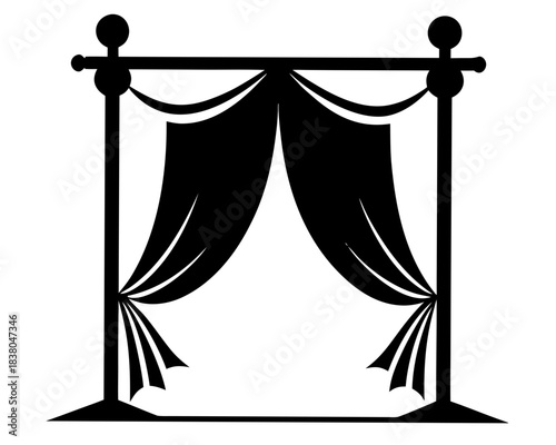 curtain simple silhouette vector