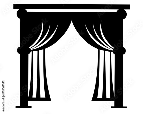 curtain simple silhouette vector