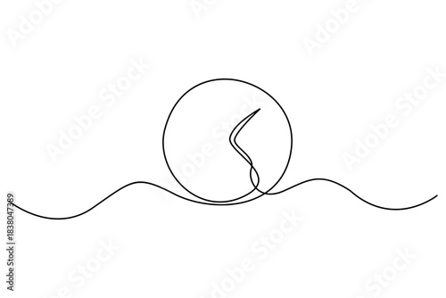 Continuous one line drawing of a classic wall clock minimalist timekeeping illustration
