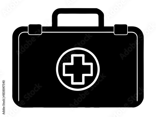 first aid kit black silhouette vector,first aid kit icon