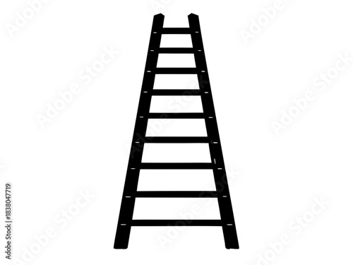 ladder simple black silhouette vector,wooden ladder icon