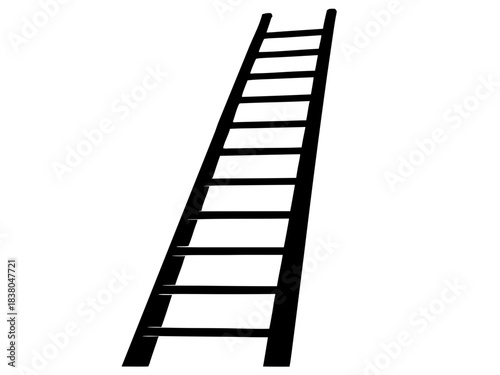 ladder simple black silhouette vector,wooden ladder icon