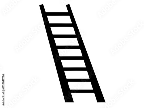 ladder simple black silhouette vector,wooden ladder icon