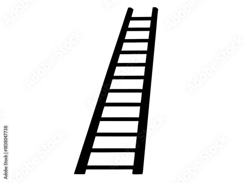 ladder simple black silhouette vector,wooden ladder icon