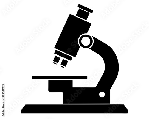 microscope simple black silhouette vector,microscope icon