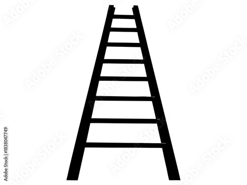 ladder simple black silhouette vector,wooden ladder icon