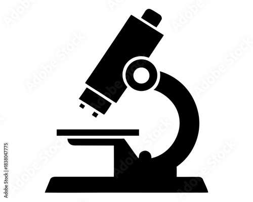 microscope simple black silhouette vector,microscope icon