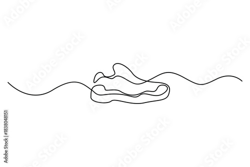 Stylish shoes continuous one line drawing minimalist footwear outline illustration

