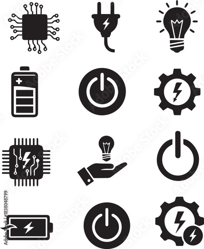 High Voltage Electric Power Concept with Lightning, Energy Sparks, Industrial Technology, and Futuristic Electricity Design