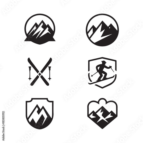 PrinSki Resort Vintage Badge Logo Designt