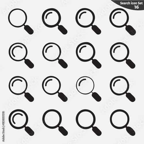 Modern icon set with primary and secondary colors