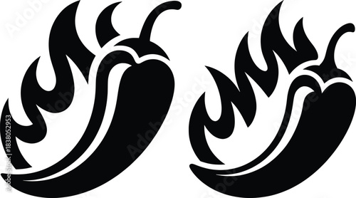 Flaming Chili Pepper Vector Illustration.