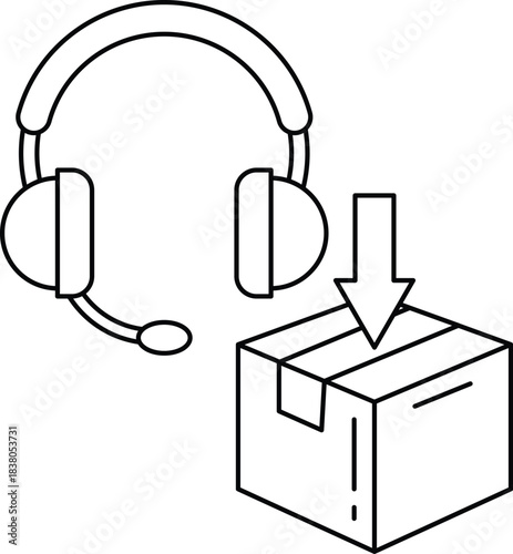 A box with a downward arrow on it