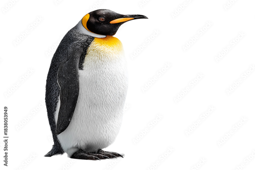 Fototapeta premium Penguin on ice isolated on transparent background