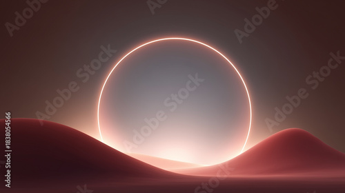 A large circle is in the middle of a desert