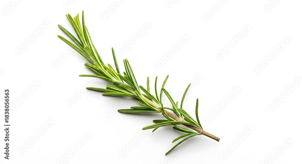 Fototapeta premium Fresh Rosemary Sprig Isolated on White Background 1.