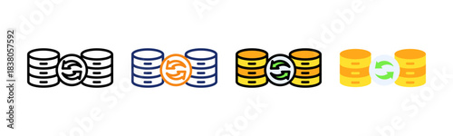 Data Transfer Icon Multiple Style Collection Set 