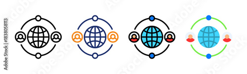Global Connection Icon Multiple Style Collection Set 