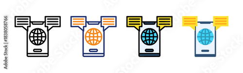 Online Message Icon Multiple Style Collection Set 