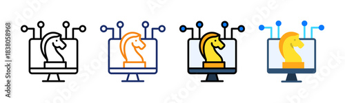 Digital Strategy Icon Multiple Style Collection Set 