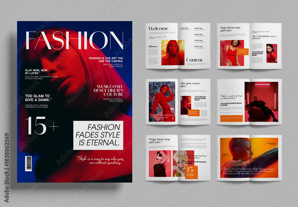 Modern Fashion Magazine Layout Stock Template | Adobe Stock