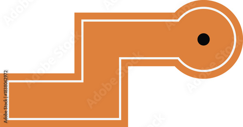 Mini golf course, brown golf lane with turns and hole, cartoon sport game court, tournament competition flat vector