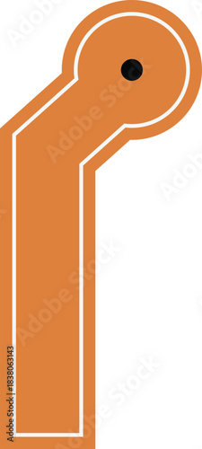 Mini golf course, vector flat curve brown golf lane with turn and hole, cartoon golf sport game, tournament competition