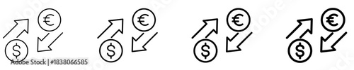 Currency Icon Set Different Style Collection