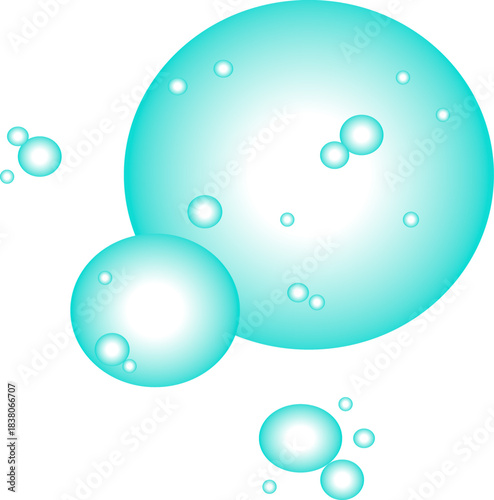 Vector illustration of blue bubbles