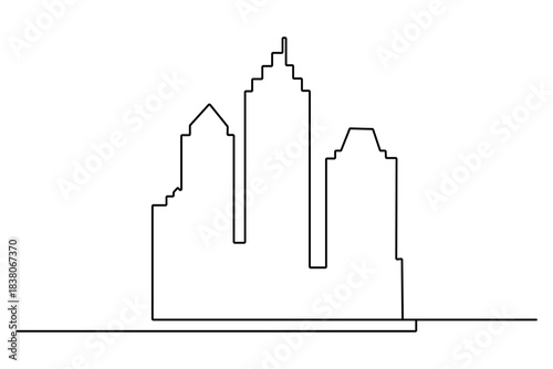 Urban office buildings simple contour vector