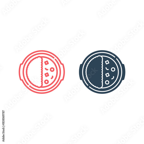 Curry icons set food logo template