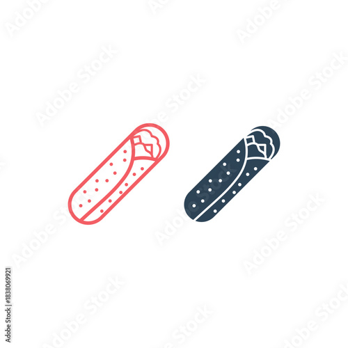 Burrito icons set food logo template